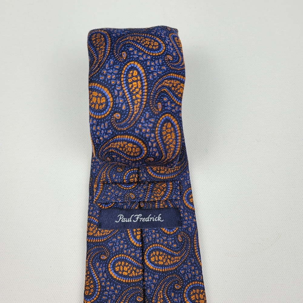 Paul Fredrick Paisley 100% Silk Long Men's tie - Picture 6 of 7